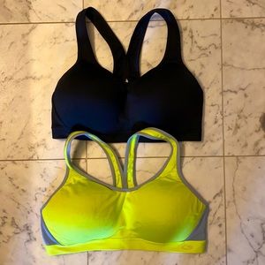 (2) padded sports bras 34/36 D/DD